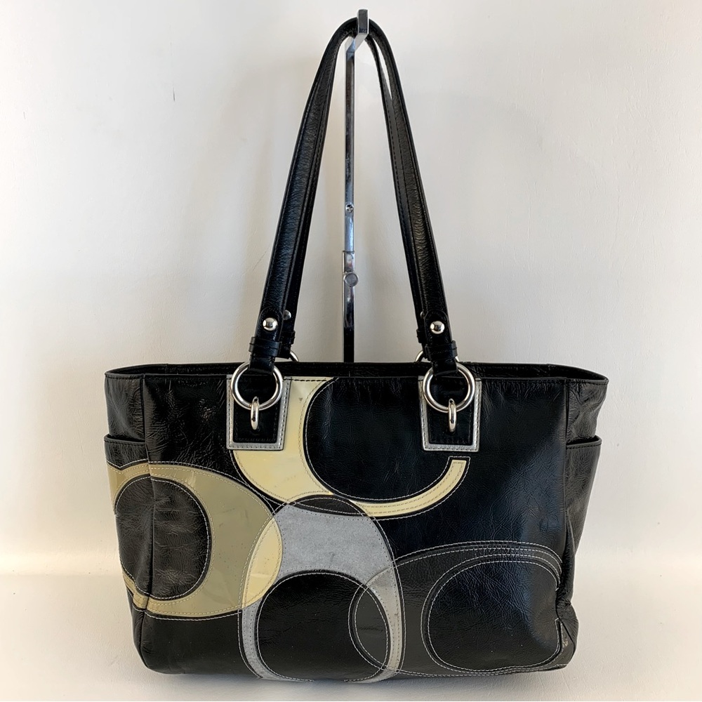 Coach Black and Tan Tote Bag